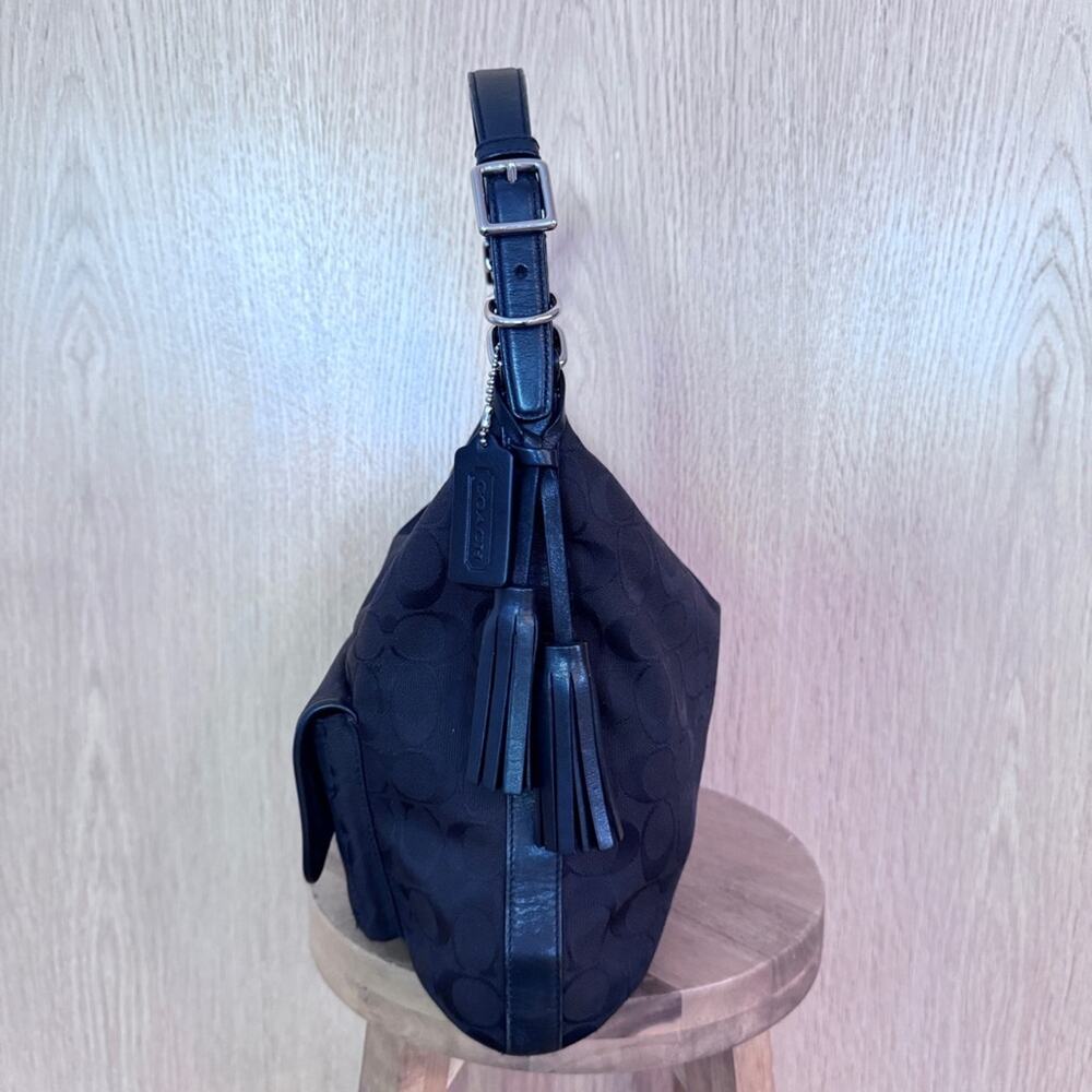 Coach Black on Black Logo Legacy Signature Courtenay Hobo shoulder Bag - Picture 2 of 12
